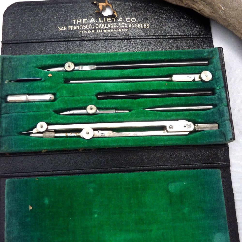 Antique A Lietz Co. Schoenier Germany drafting set drawing tools art design